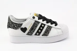 Adidas Superstar Bold Glitter Strass & Lacci Raso