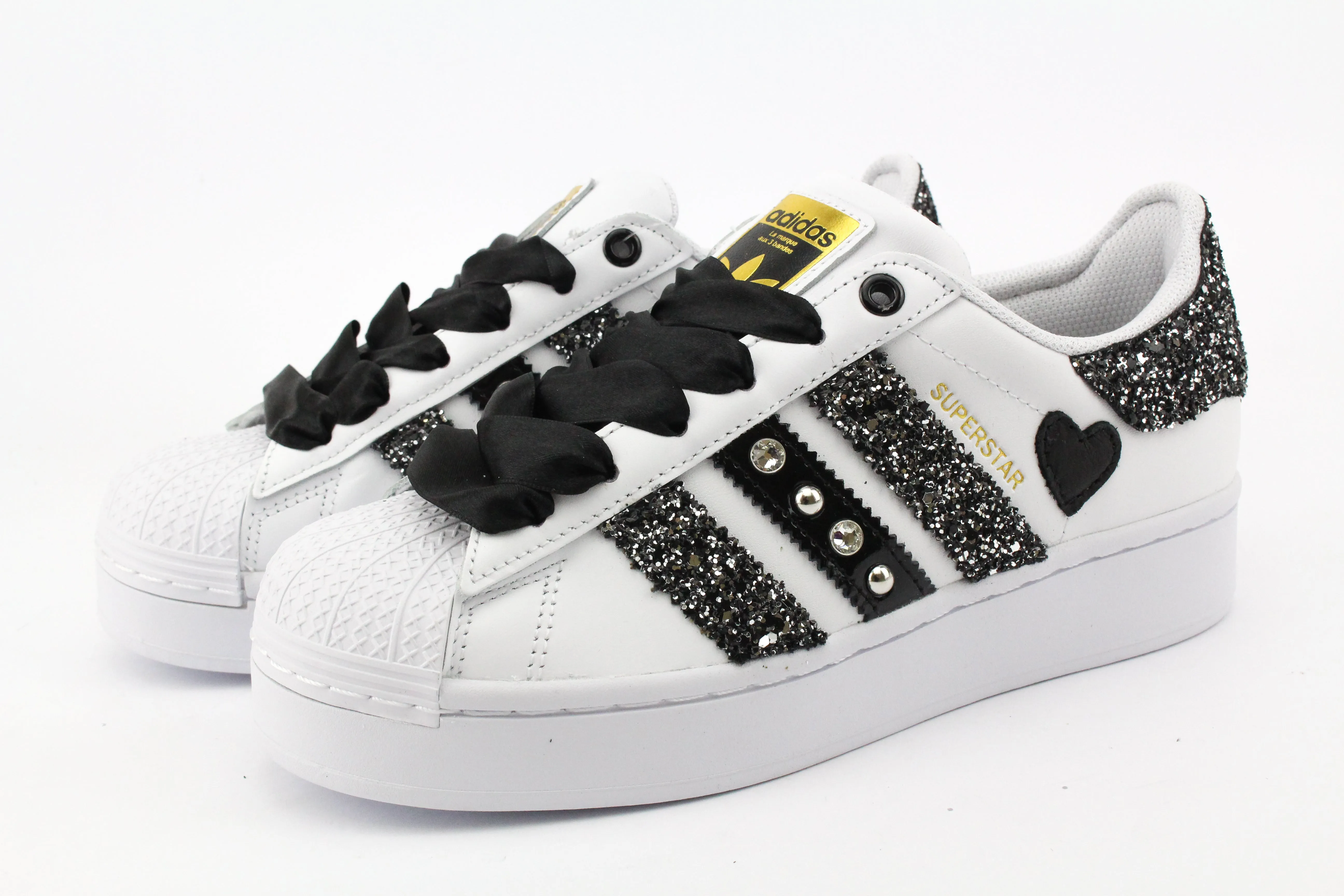 Adidas Superstar Bold Glitter Strass & Lacci Raso