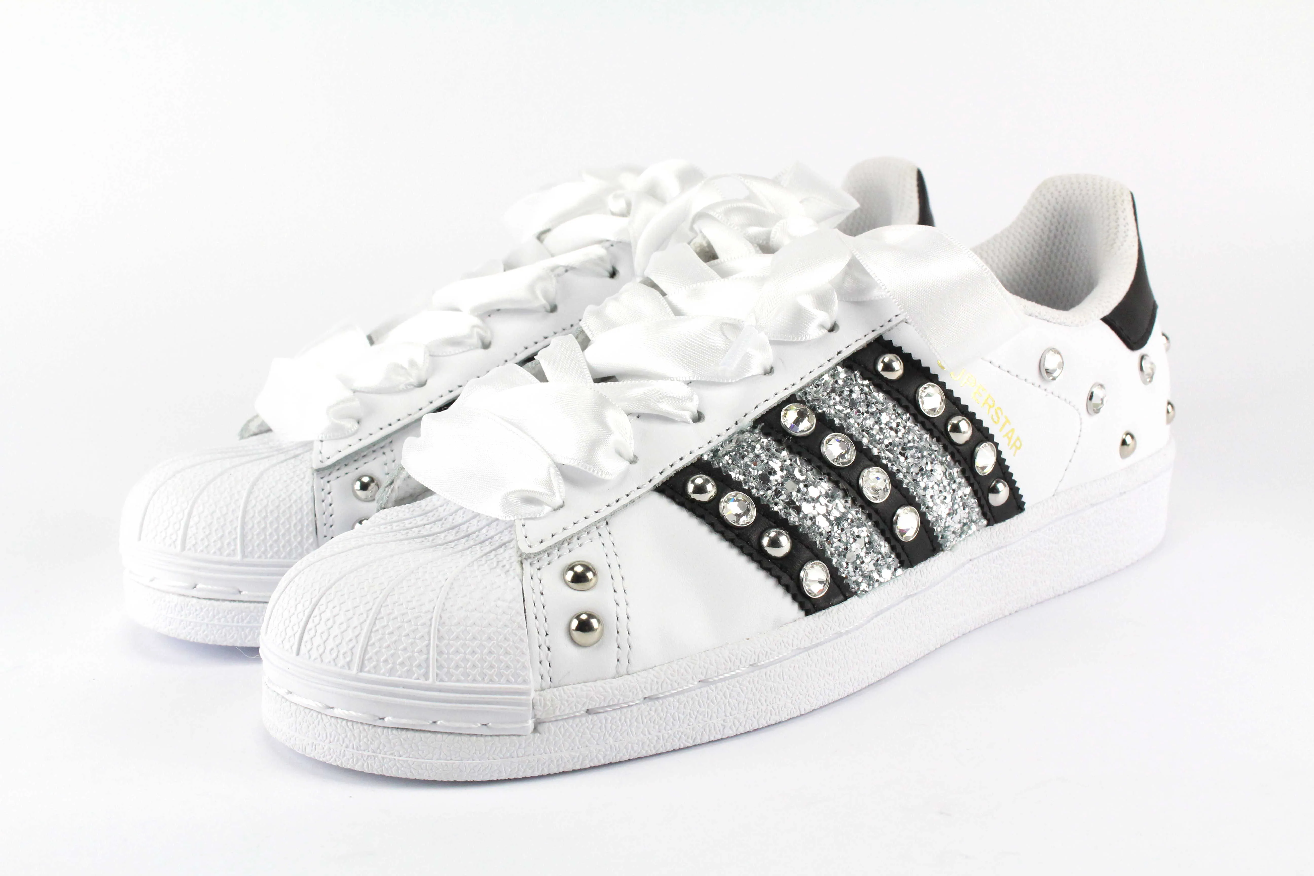 Adidas Superstar J Strass Glitter & Lacci Raso