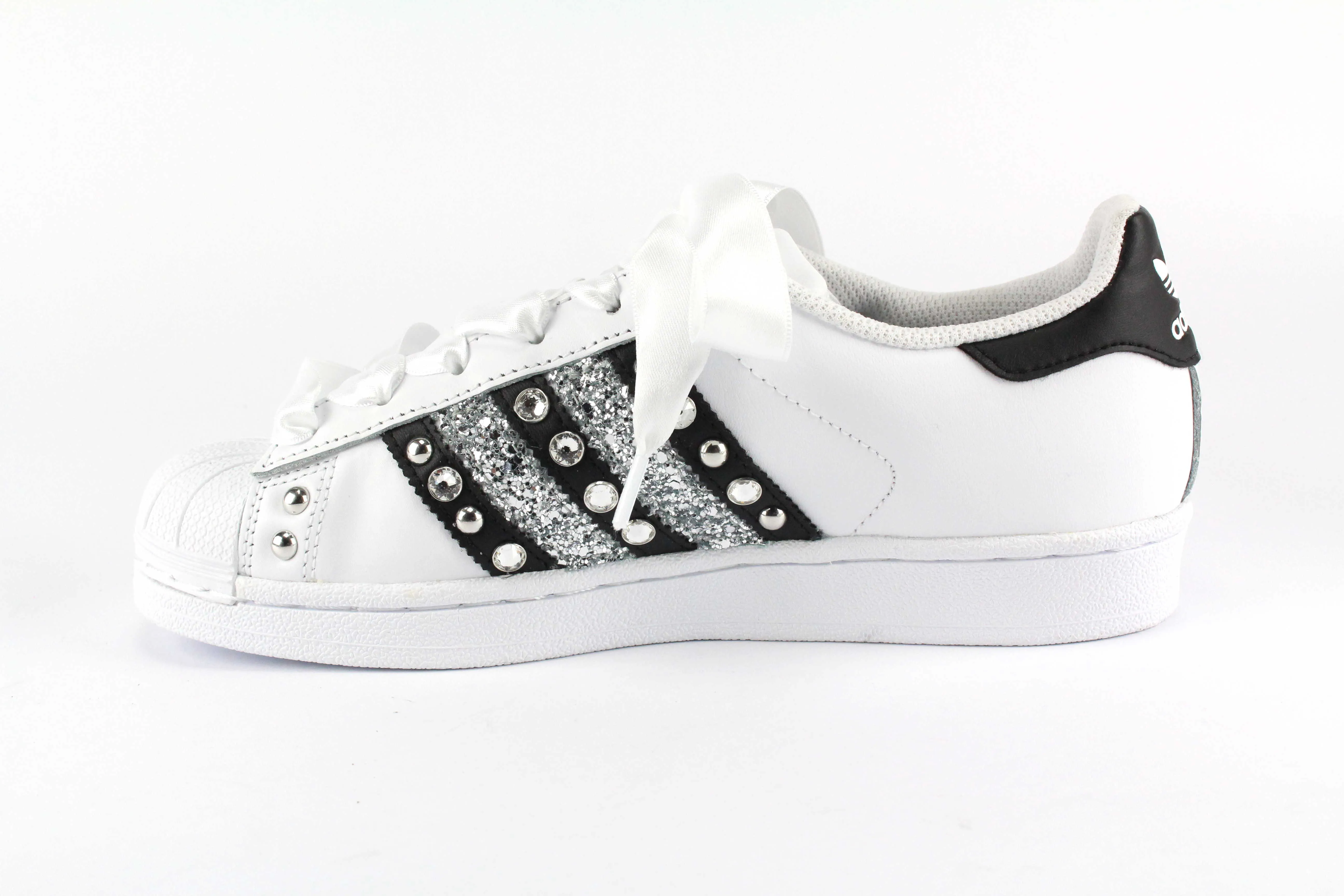 Adidas Superstar  Strass Glitter & Lacci Raso