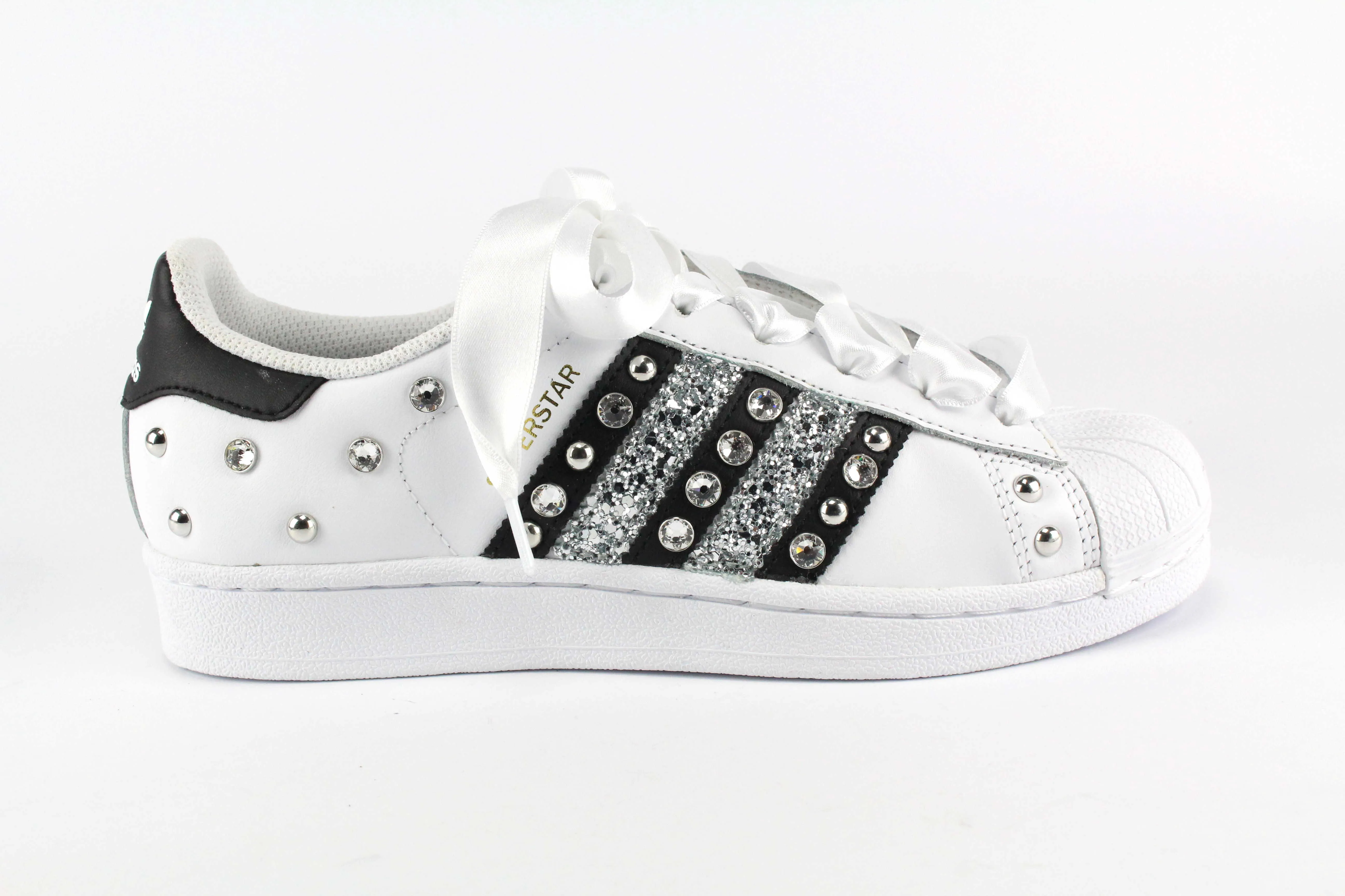 Adidas Superstar  Strass Glitter & Lacci Raso