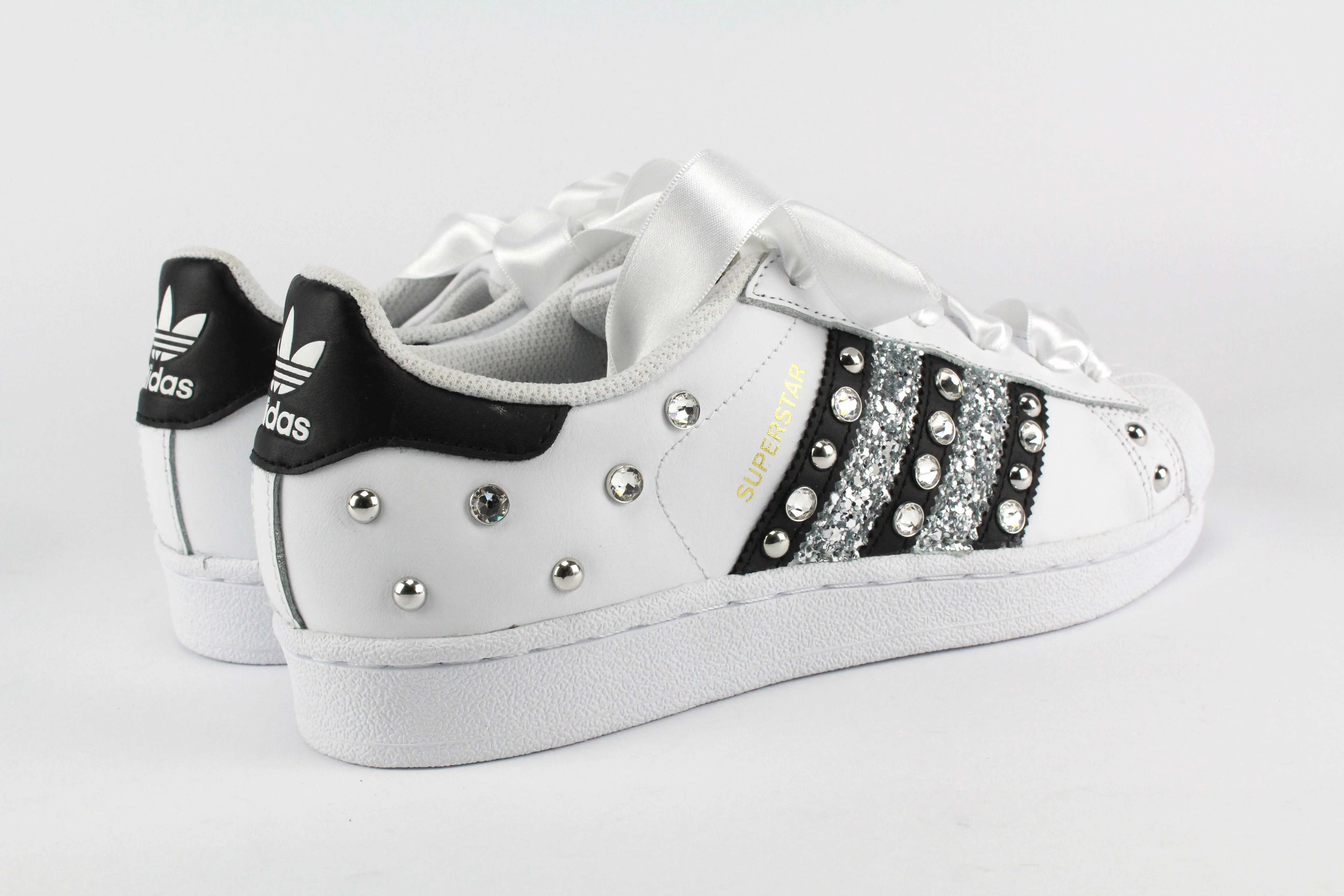 Adidas Superstar  Strass Glitter & Lacci Raso