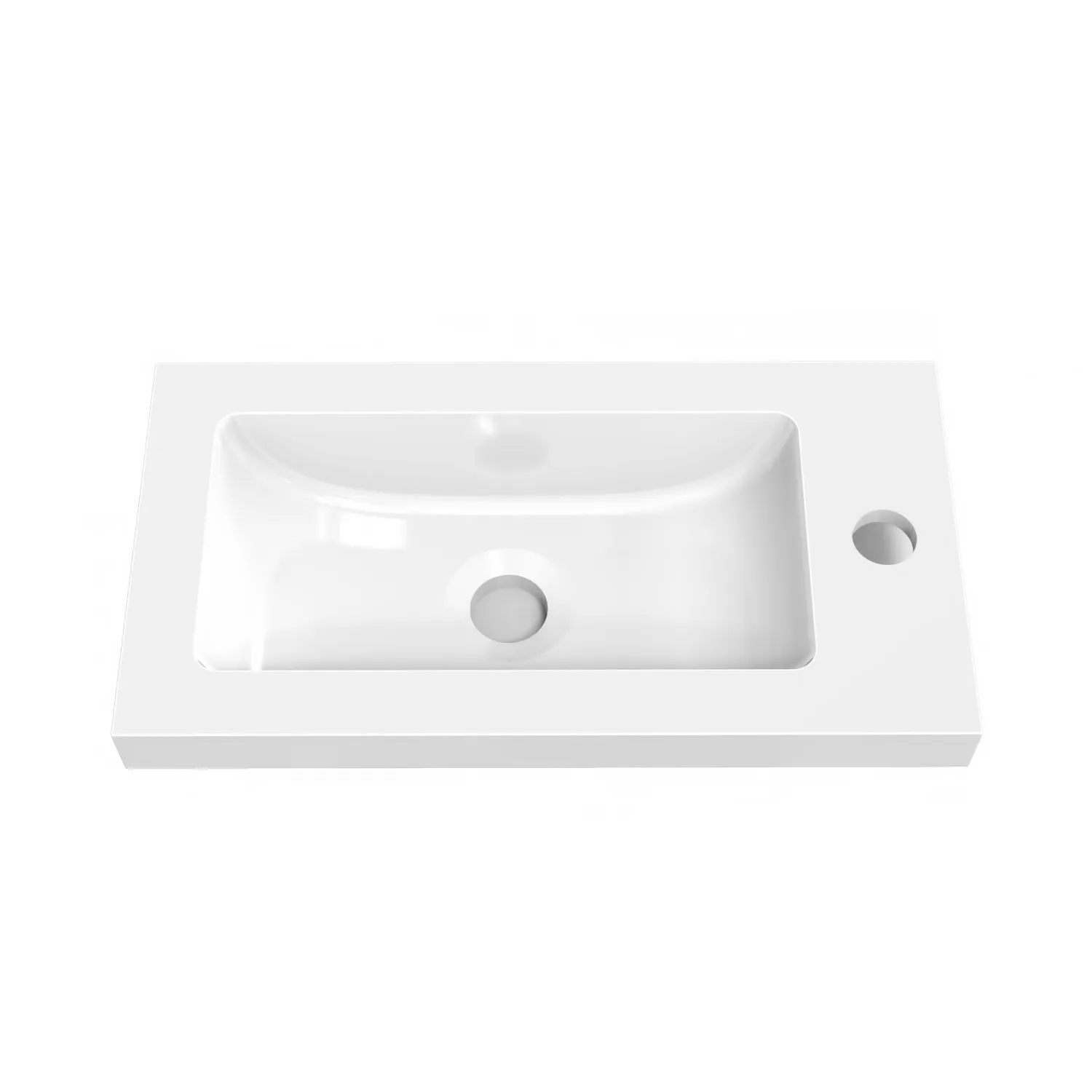 Aica Mobile Bagno Monoblocco Sospeso 44×23×60 cm per Piccoli Spazi con Maniglia e Lavabo in Alluminio