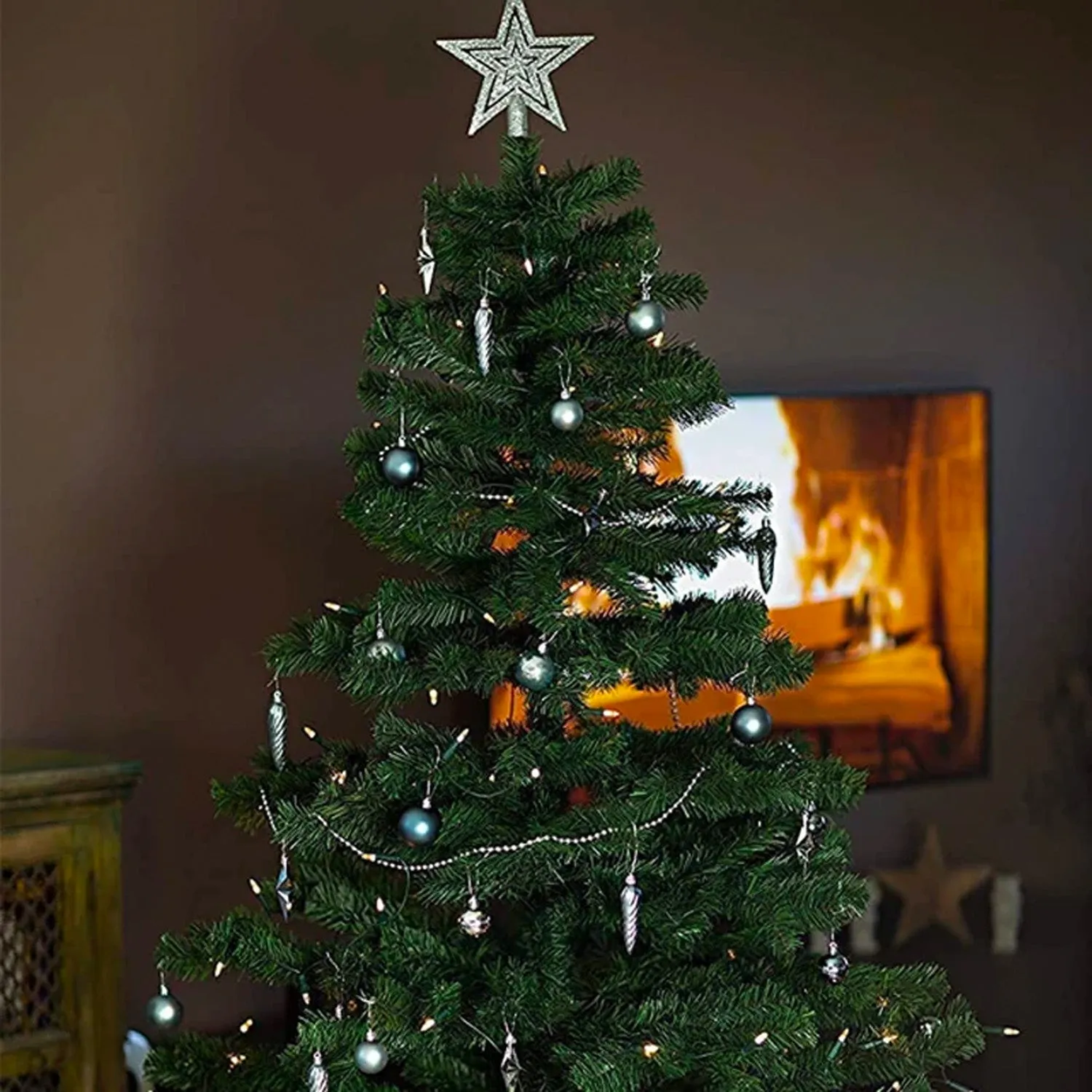 Albero Di Natale Fiorito Base Di Metallo 240cm