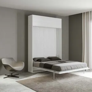 Andales - Letto matrimoniale a scomparsa in legno con pensile superiore cm 174x39x250h - vari colori