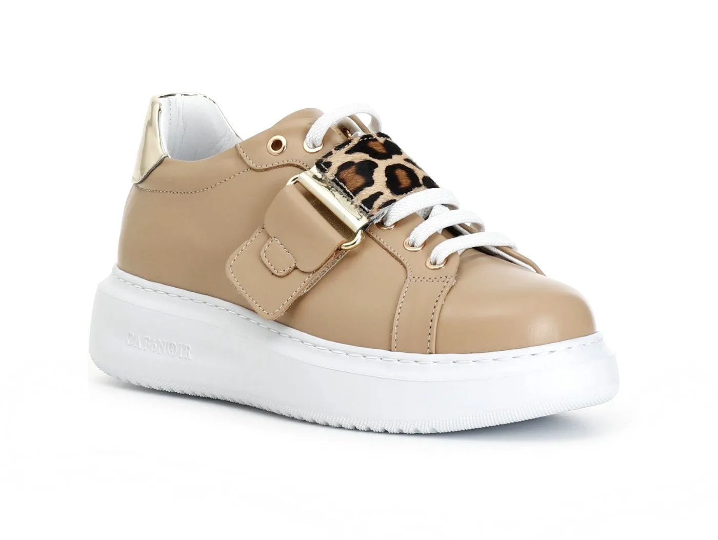 CafèNoir Sneakers Donna con Cinturino Animalier Tomaia Pelle