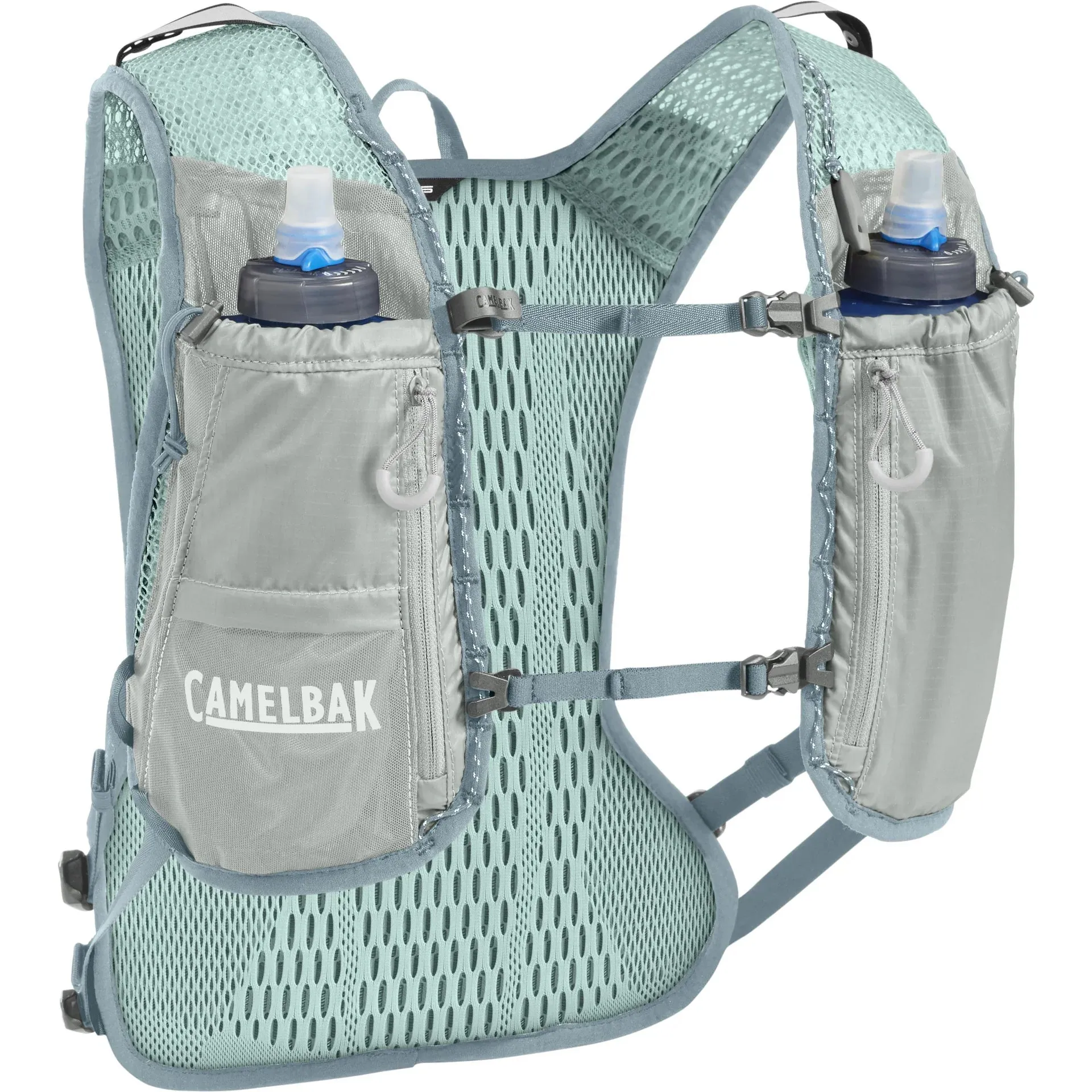 CAMELBAK ZEPHYR PRO VEST 12L ZAINO DA TRAIL RUNNING CON FLASK INCLUSE - COLORE PIGEON/BLUE SURF