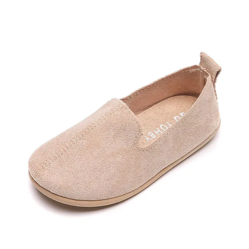 Children's Candy Color Casual Slip-On Loafers - Lightweight Leather Moccasins for Boys & Girls