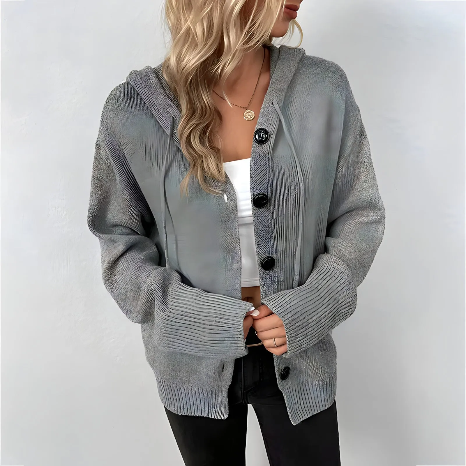 Gallia - Cardigan con cappuccio da donna