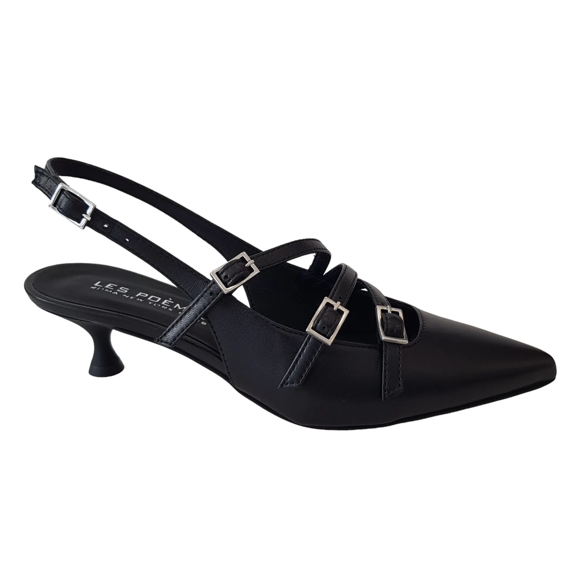 Les Poemes Donna Slingback pelle nero Rif.819