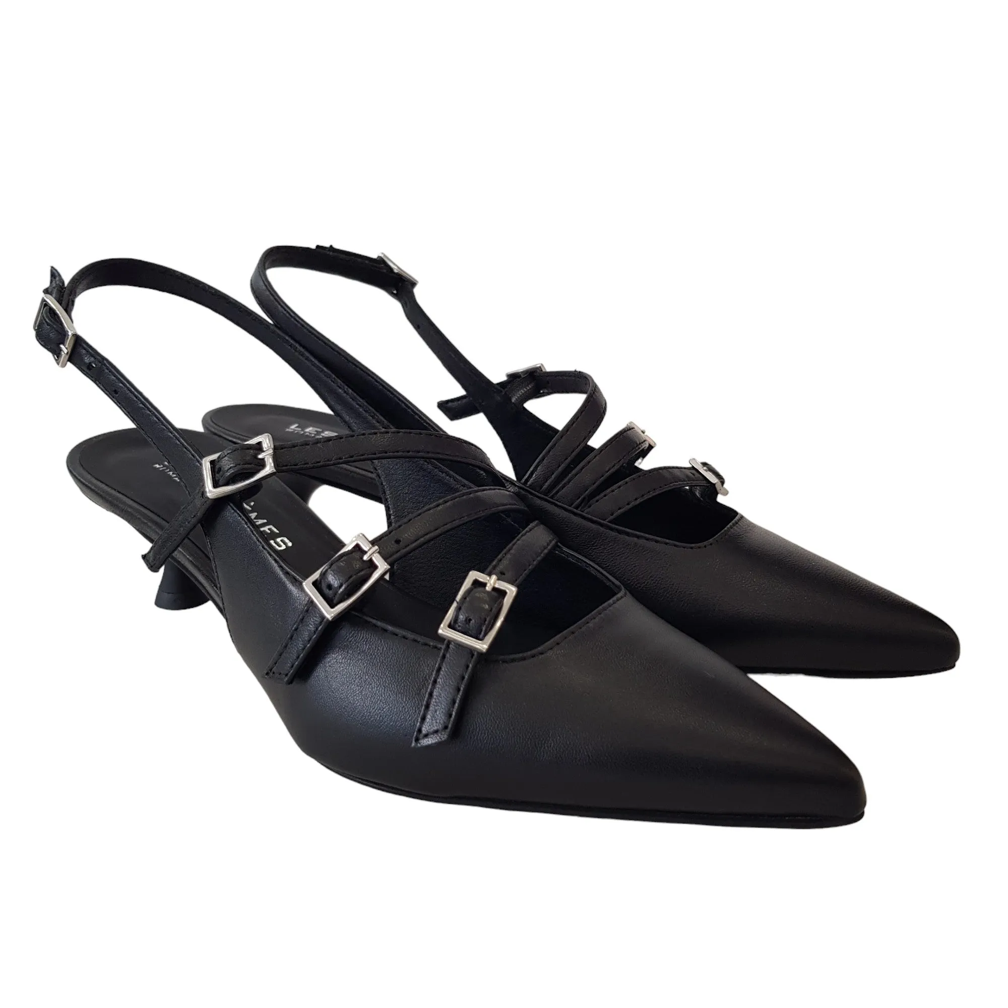 Les Poemes Donna Slingback pelle nero Rif.819