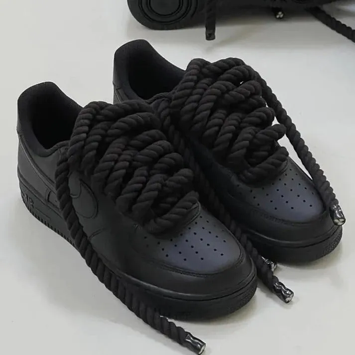 Nike Air Force 1 Black Rope Laces Black