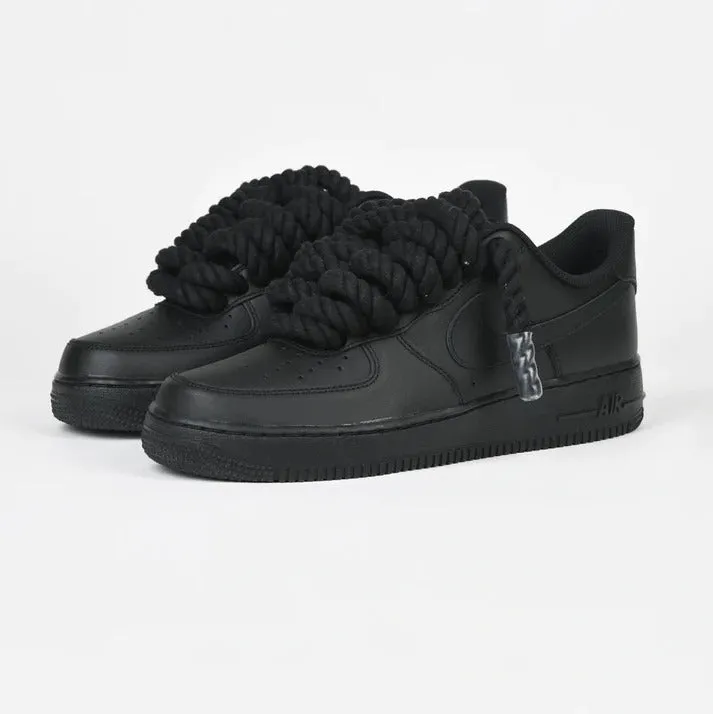 Nike Air Force 1 Black Rope Laces Black