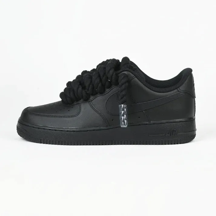 Nike Air Force 1 Black Rope Laces Black