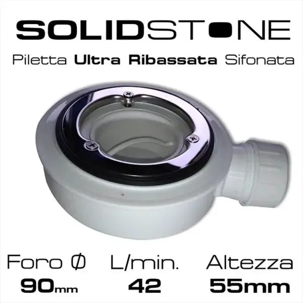 Piatto Doccia Solidstone Mineral Marmo Grafite H2.8cm Effetto Ardesia