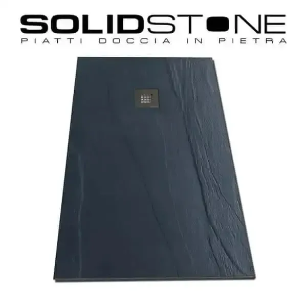 Piatto Doccia Solidstone Mineral Marmo Grafite H2.8cm Effetto Ardesia