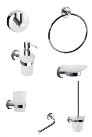 Set Accessori Bagno Vetro Temperato Design Sospeso